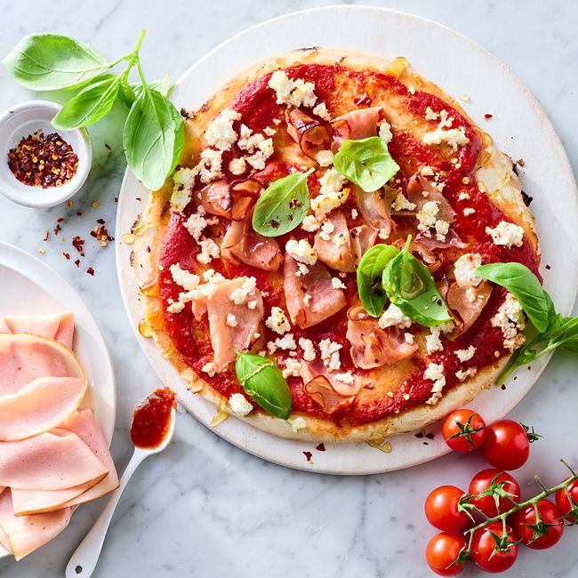 Ham, Ricotta & Honey Pizzas