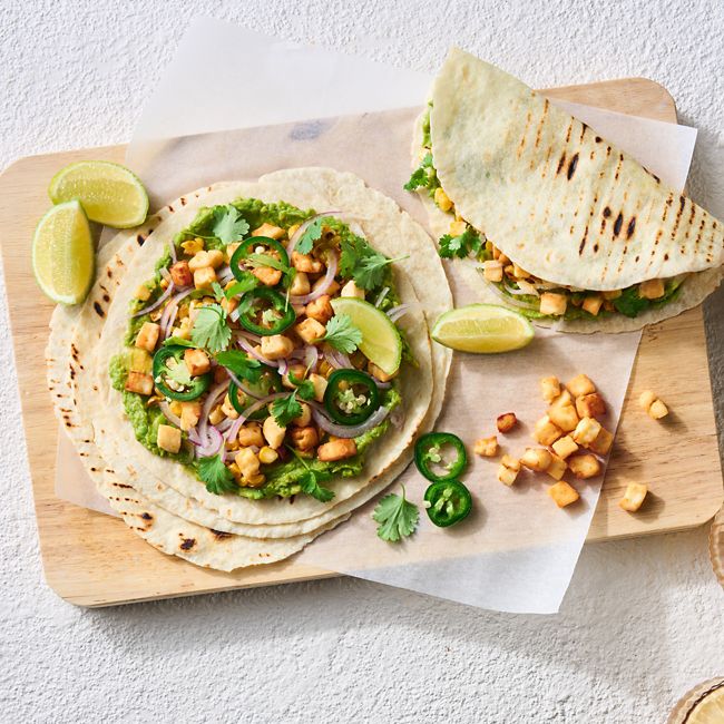 Smashed Avocado & Haloumi Tacos