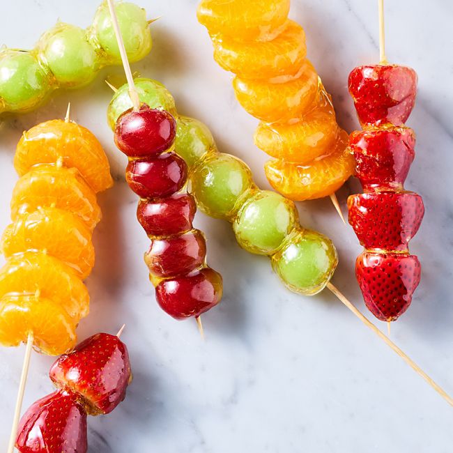 Tanghulu-style Candied Fruit Skewers