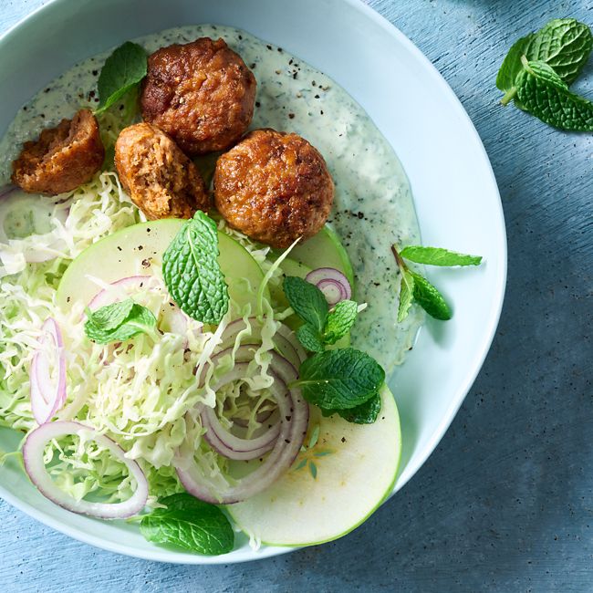 Cajun & Black-bean Patties with Apple Slaw