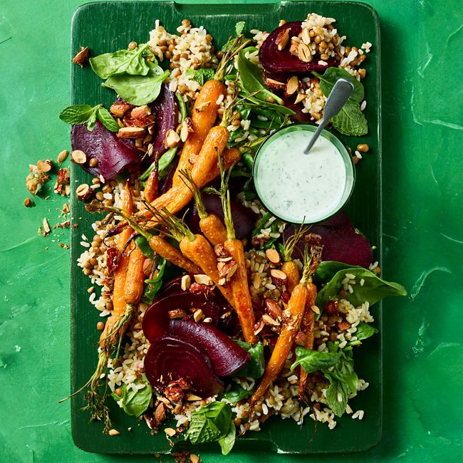 Healthier Beetroot, Carrot & Lentil Salad