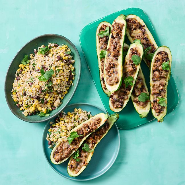 Zucchini Boats with Rice Salad