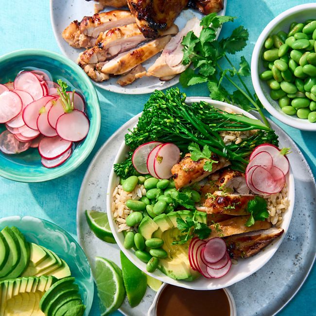 Air-fryer Miso Chicken Poke Bowls