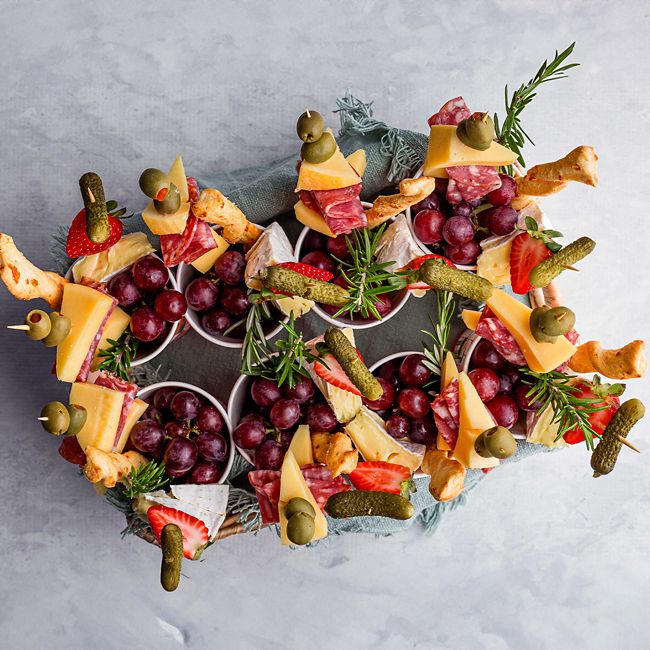 Christmas charcuterie cups