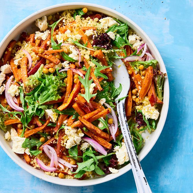 Healthier Sweet Potato, Couscous & Lentil Salad