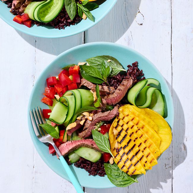 Lemongrass Beef with Mango & Black Rice Salad
