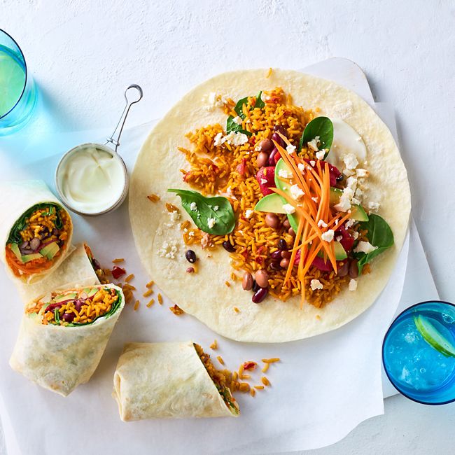 Mexican-style Rice & Bean Wraps