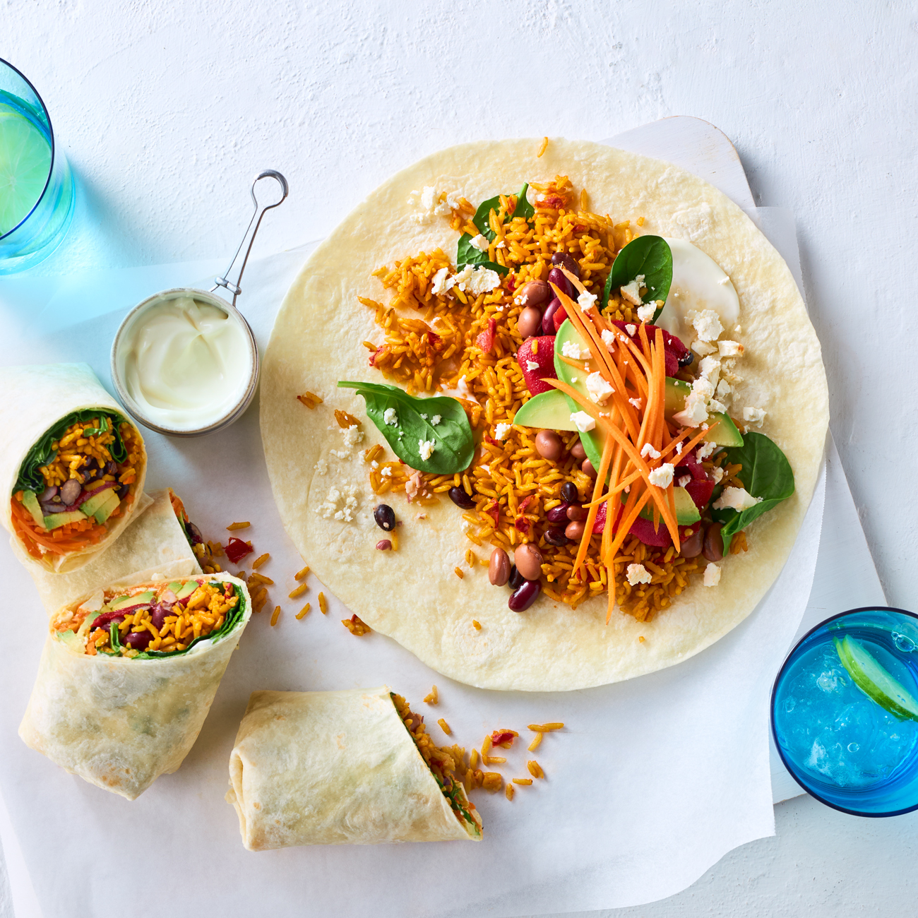 Mexican-style Rice & Bean Wraps