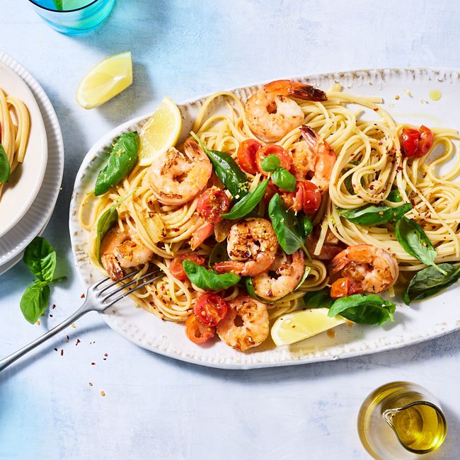 Prawn Linguine with Chilli & Basil