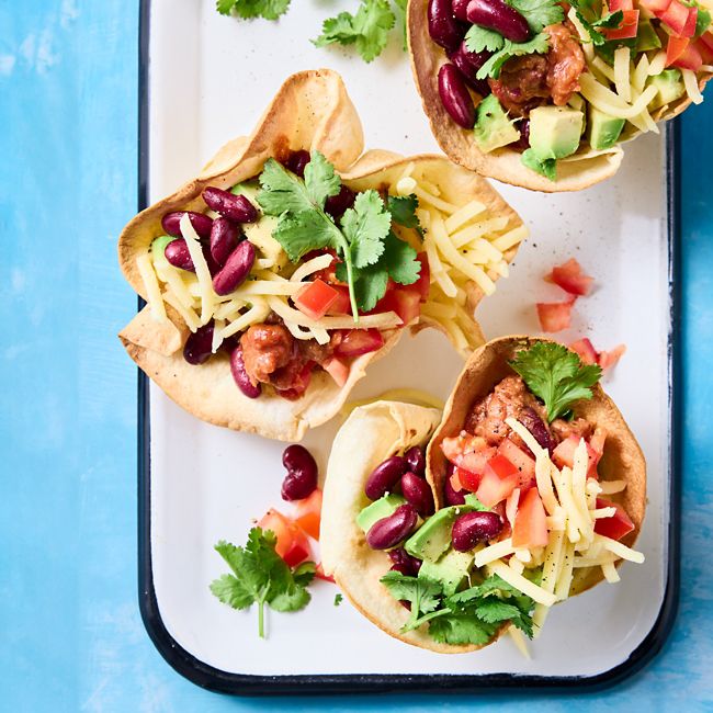 Refried Bean Nachos Bowl
