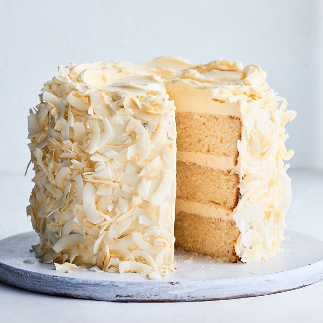 White Christmas Cake with Eggnog Buttercream