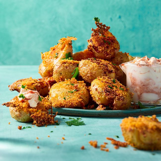 Air-fryer Smashed Polenta Potatoes