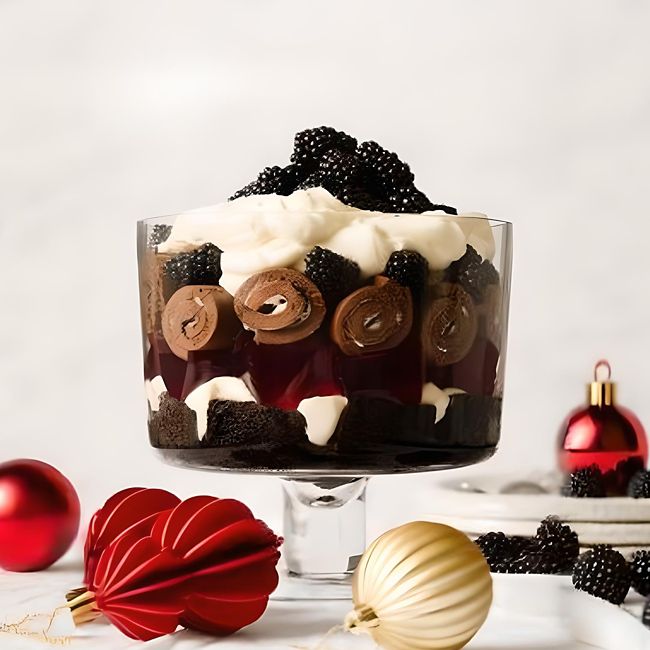Choc blackberry trifle