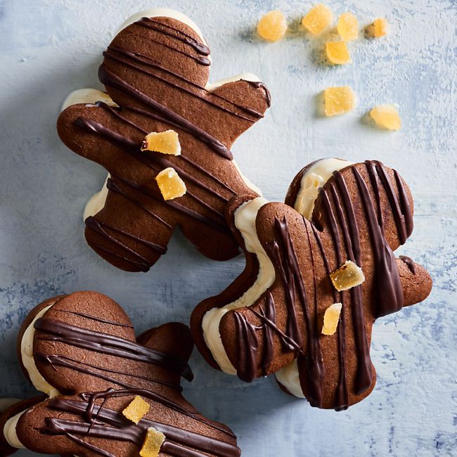 Chocolate Gingerbread-men Sandwiches