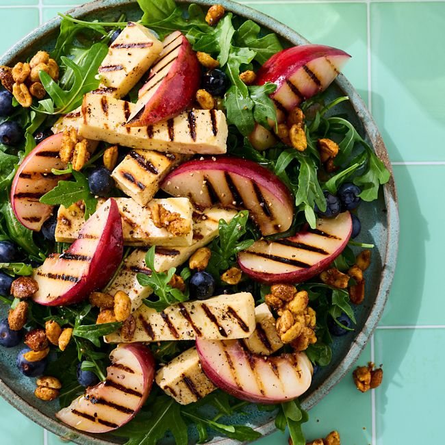 Grilled Nectarine & Haloumi Salad