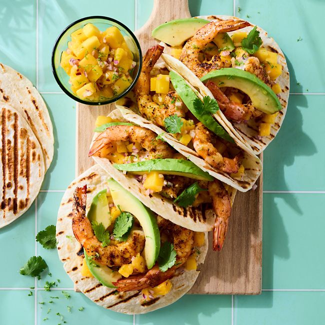 Grilled Prawn & Mango Tacos