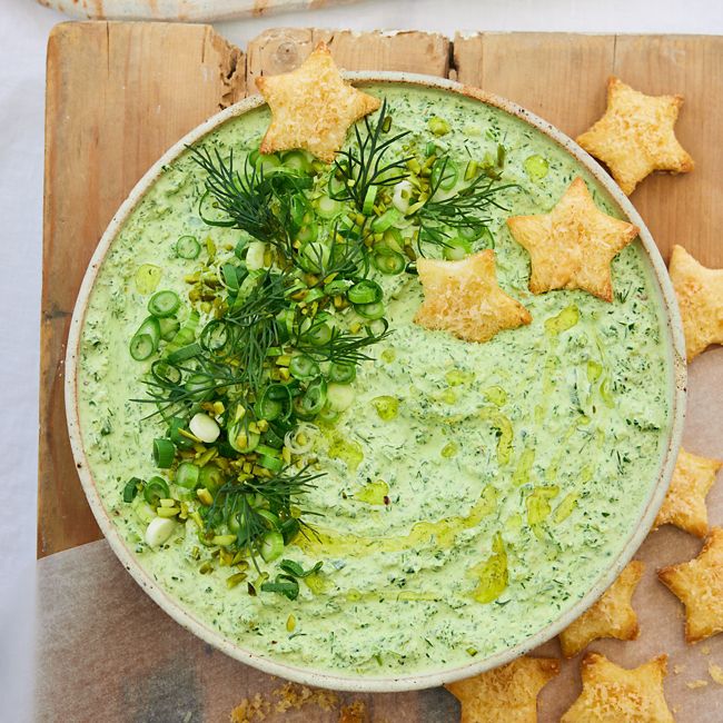 Rocket & Pistachio Dip with Star Dippers