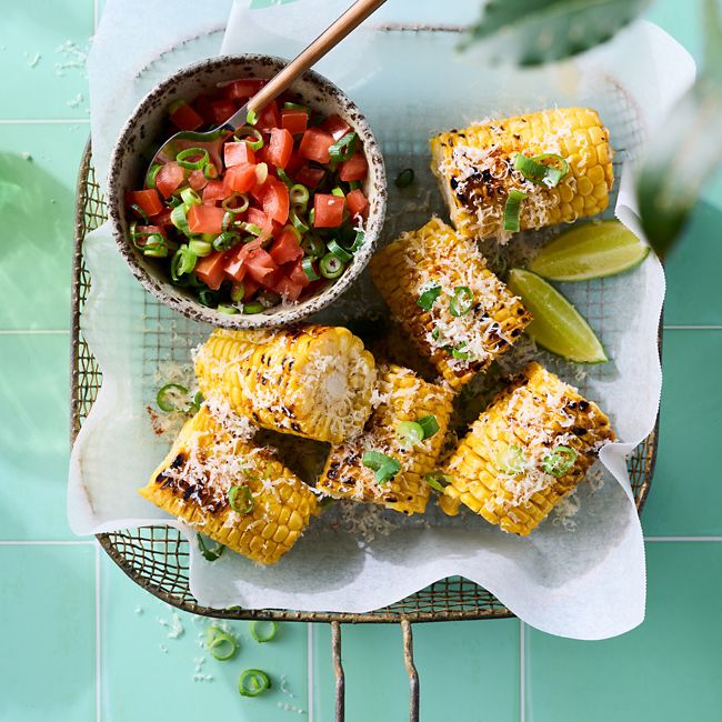 Sweet Corn with Tomato Lime Salsa