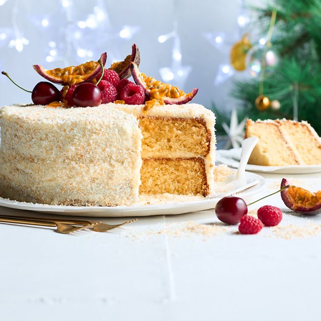 Toasted Coconut & Passionfruit Layer Cake