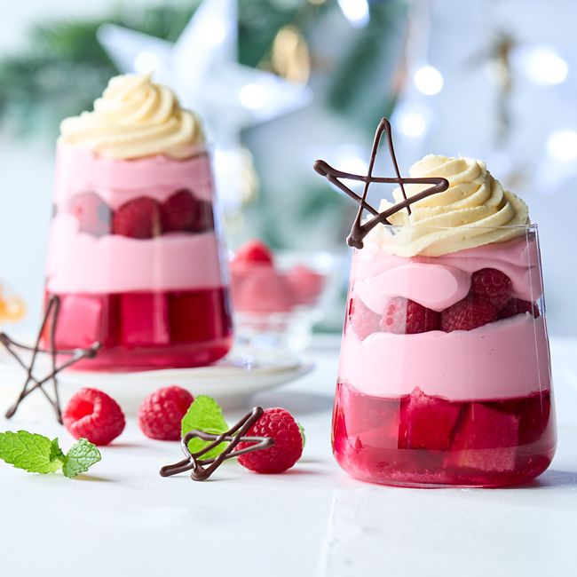 White Chocolate & Raspberry Trifle Cups