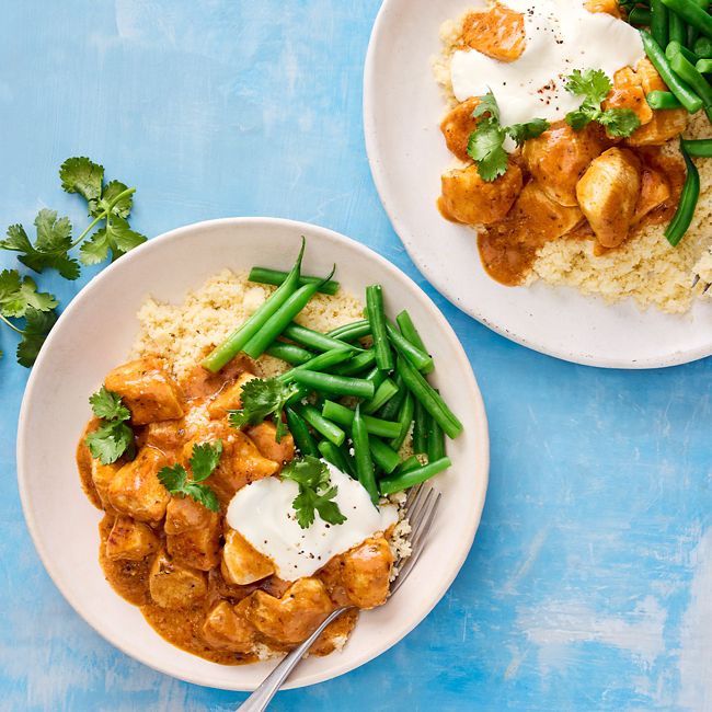 Quick butter chicken with couscous