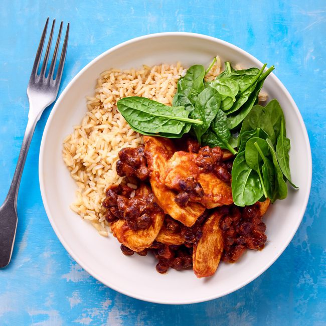 High-protein chipotle chicken bowl
