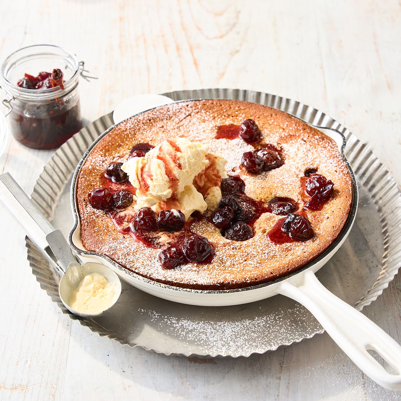 Cherry frangipane tart with cherry jam