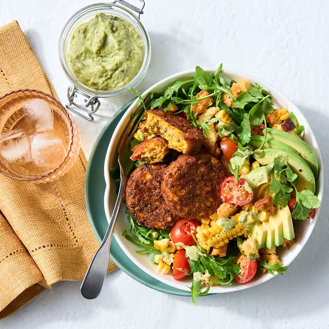 Corn fritter bowls