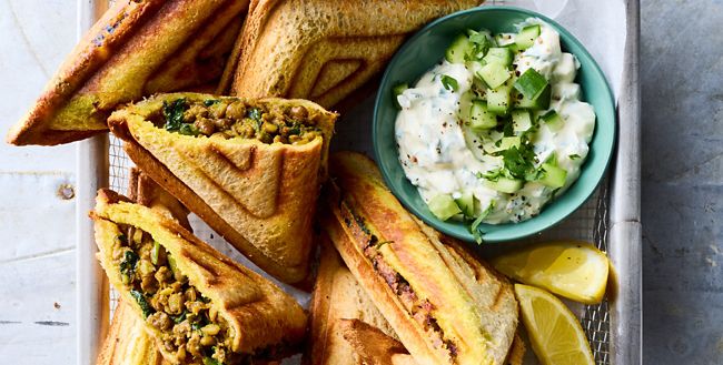 Curried sausage jaffles