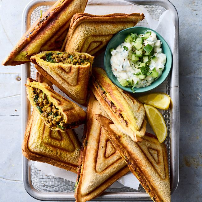 Curried sausage jaffles