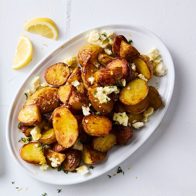 Smashed crispy thyme potatoes