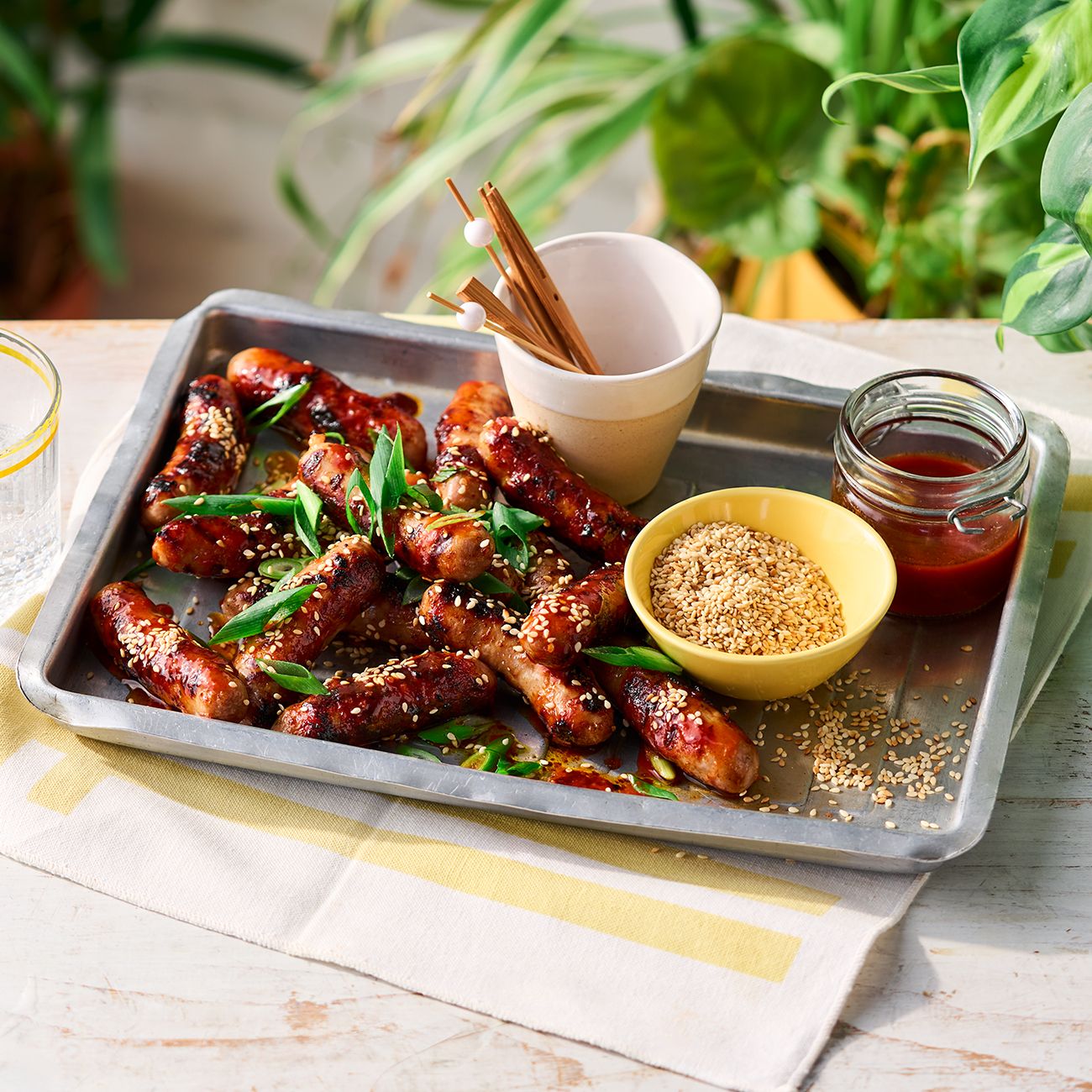 Sticky gochujang chipolatas