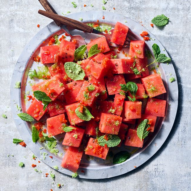 Watermelon with lime & chilli sugar