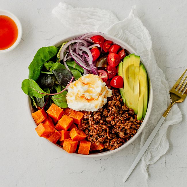High-protein cottage cheese beef bowl