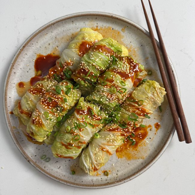 Pork & mushroom cabbage rolls