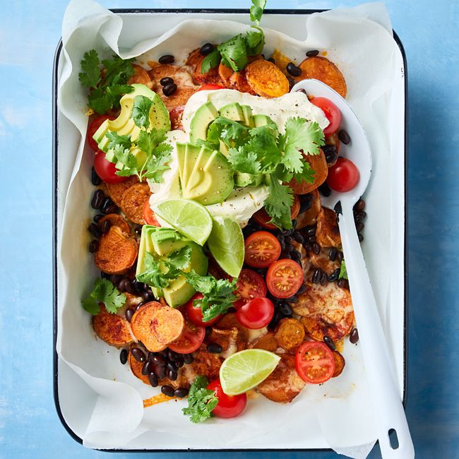 Sweet potato & black bean nachos