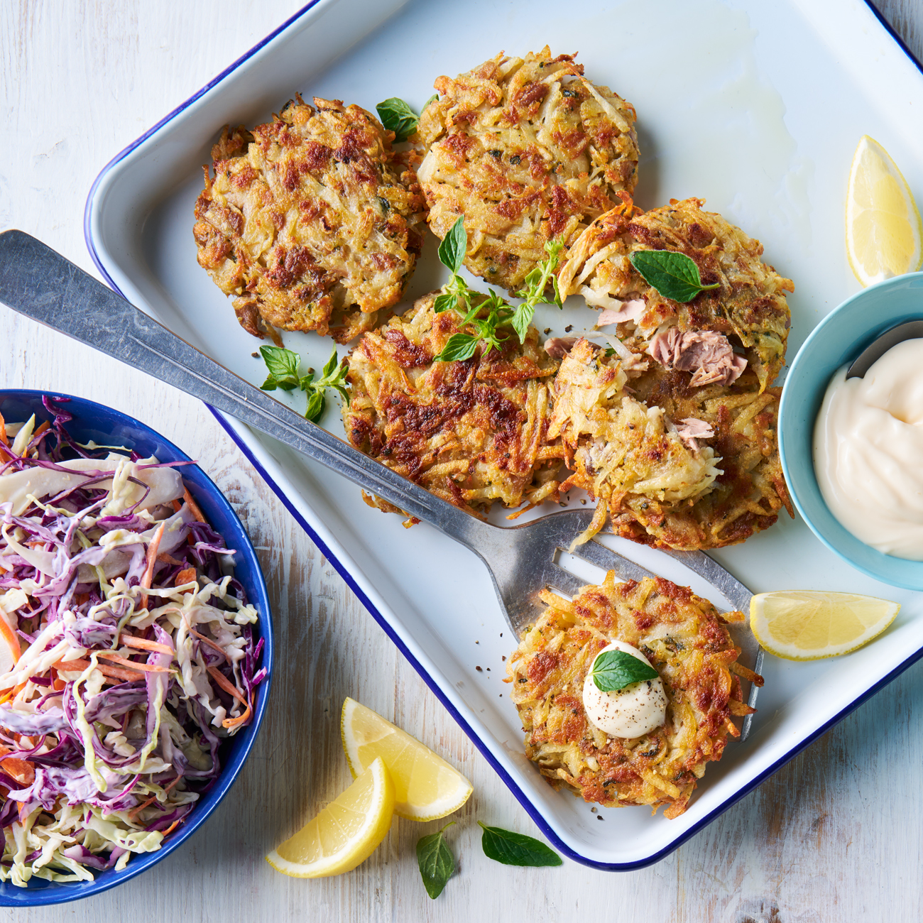 Tuna fritters with mayonnaise