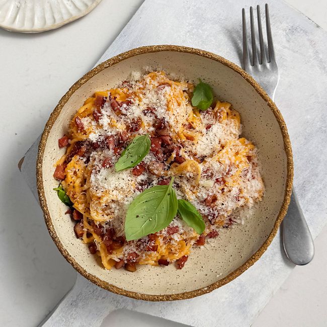 Spicy carbonara noodles