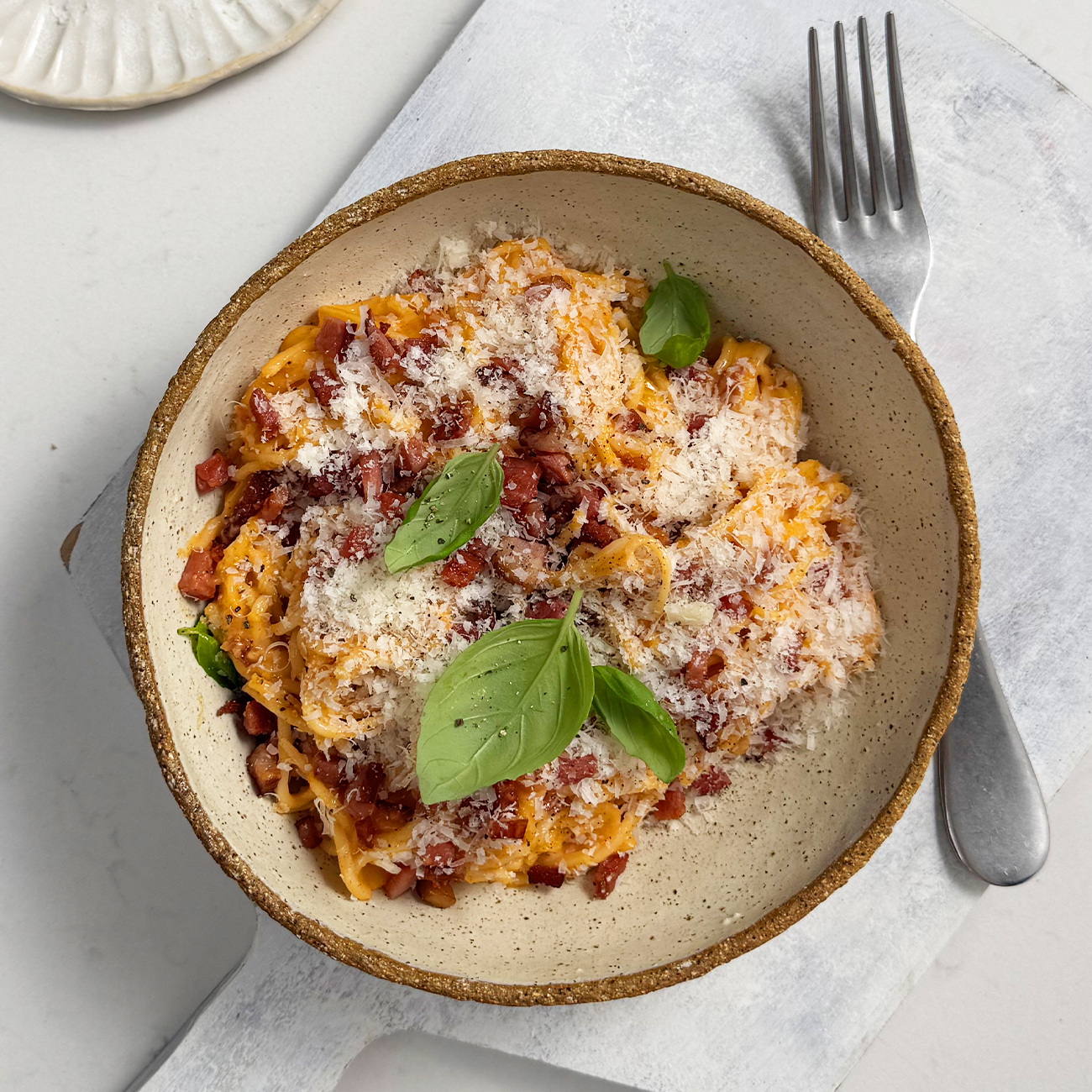 Spicy carbonara noodles