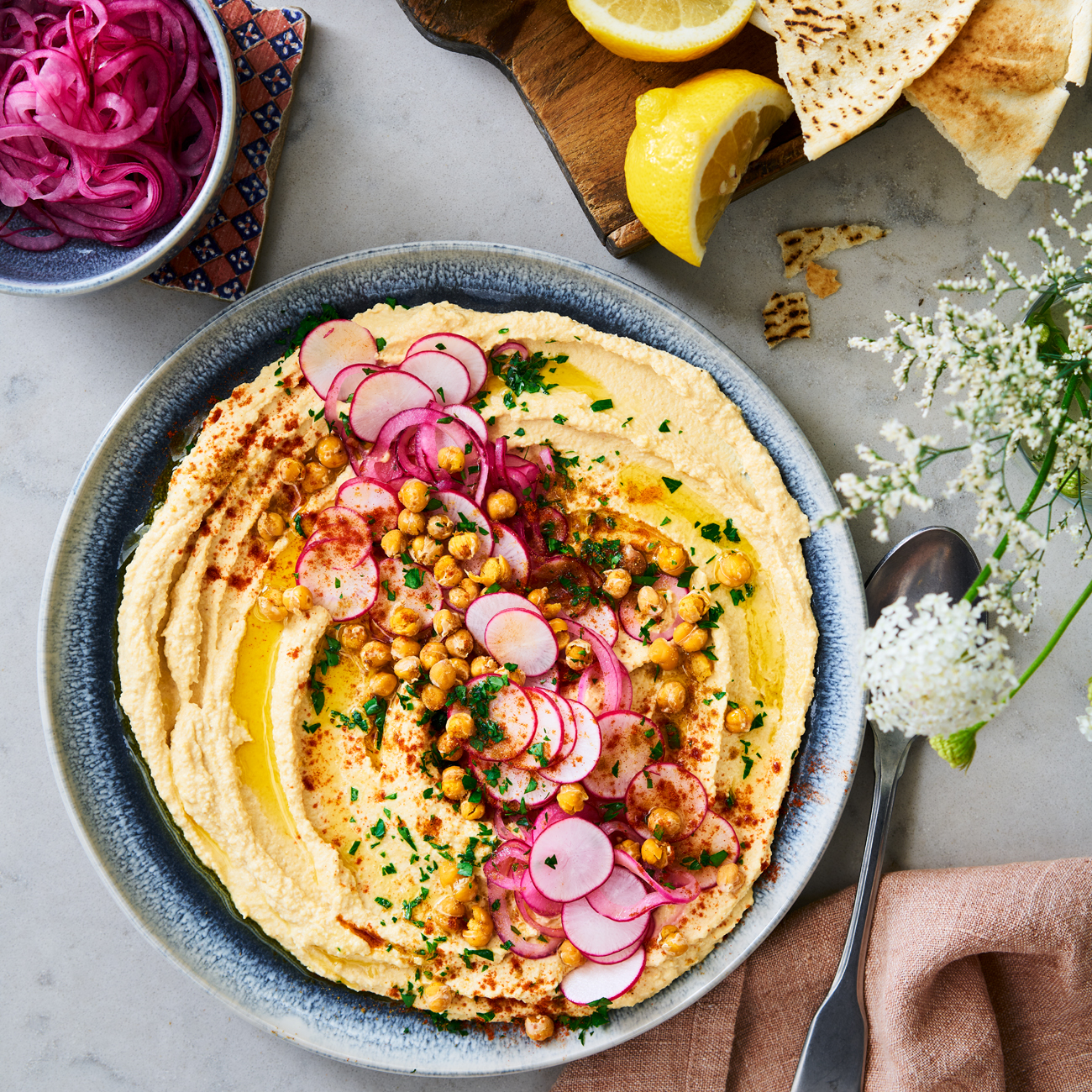 Easter garden hummus