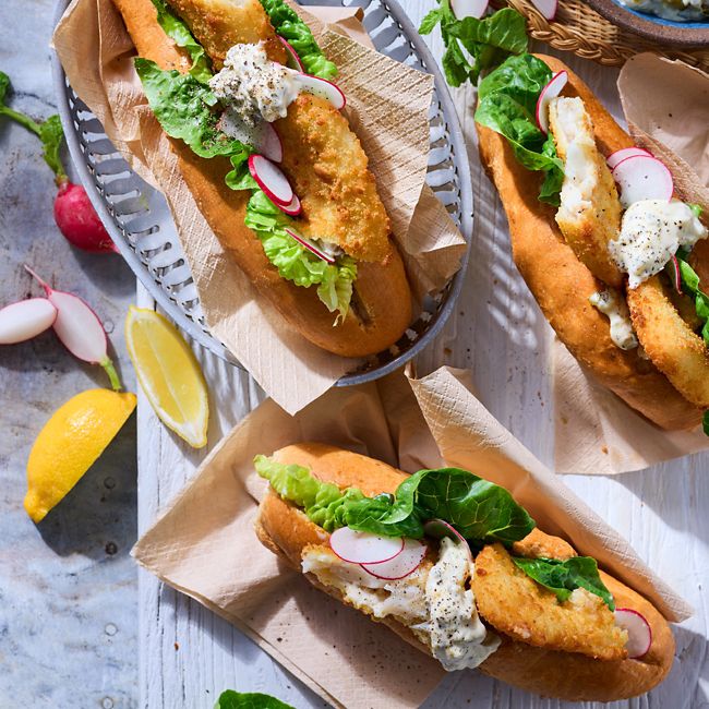 Sea dogs with zesty tartare