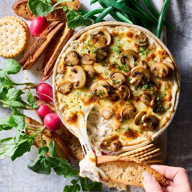Baked cheesy mushroom dip
