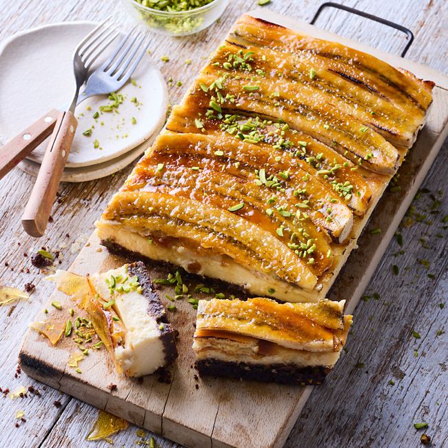 Banana baklava brûlée tart