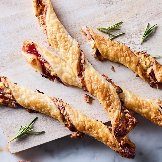 Feta, rosemary & cranberry twists