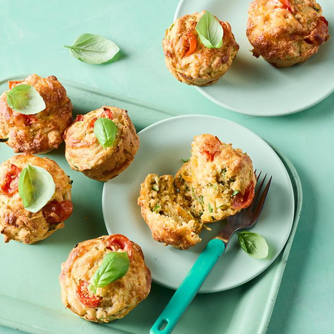 Loaded Mediterranean veggie muffins