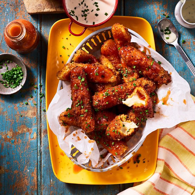Nashville-style hot mozzarella sticks