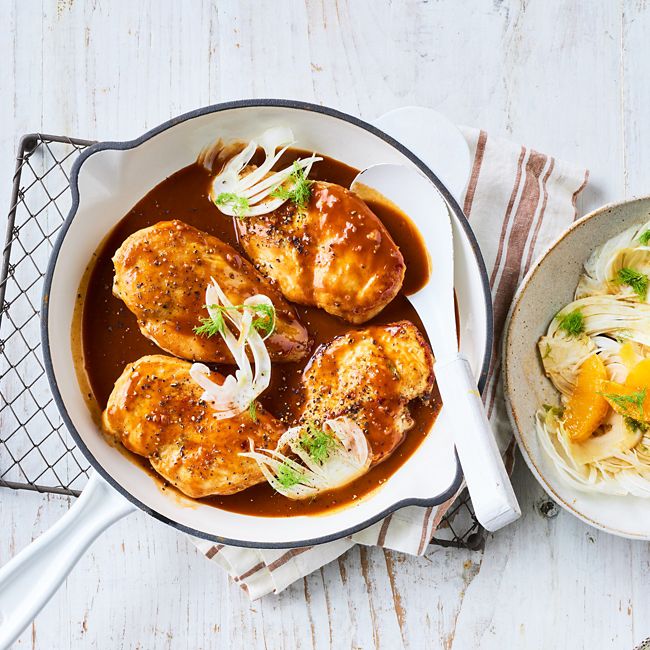 Teriyaki chicken with orange & fennel salad