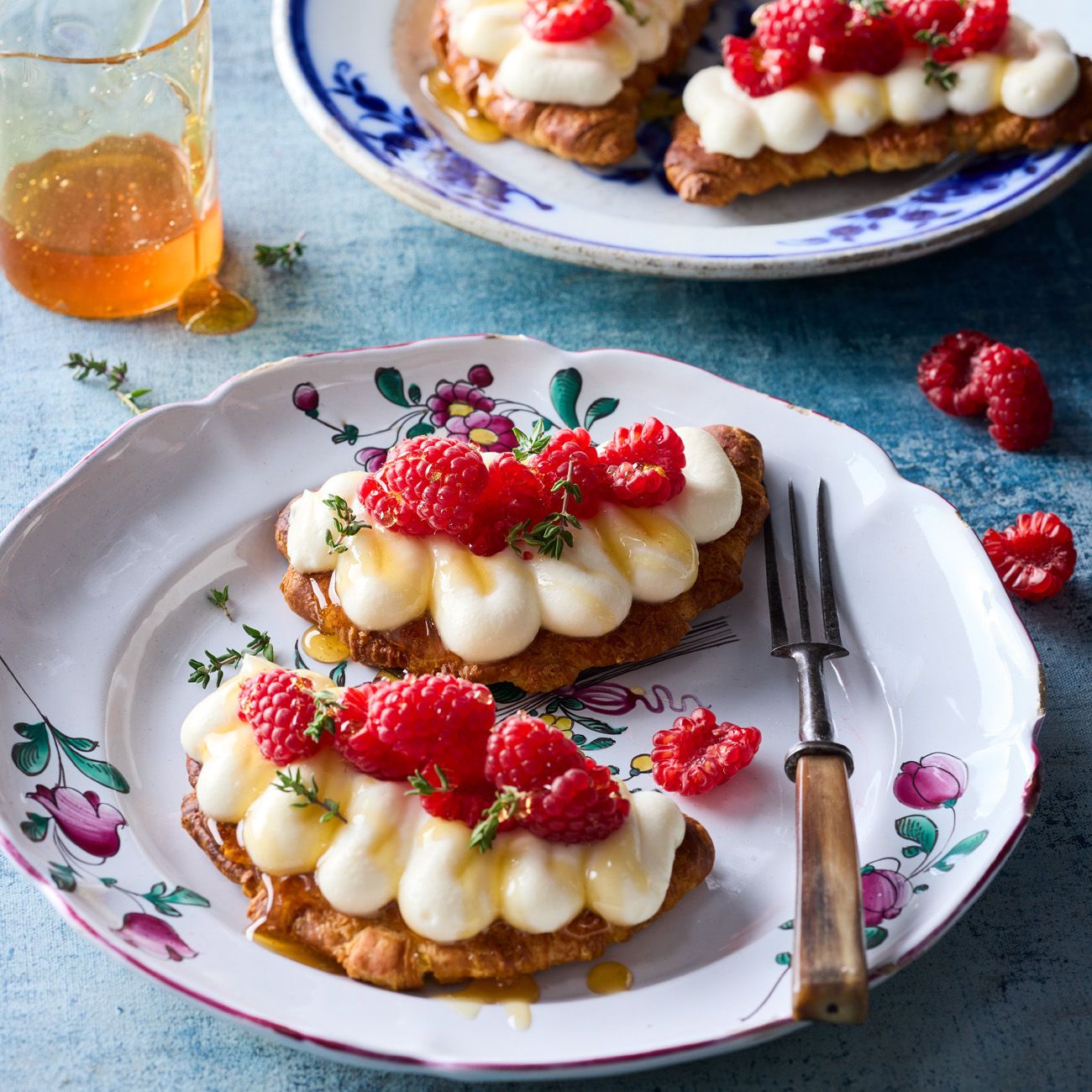 Crispy honey-glazed croissants with raspberries & thyme Recipe | Woolworths