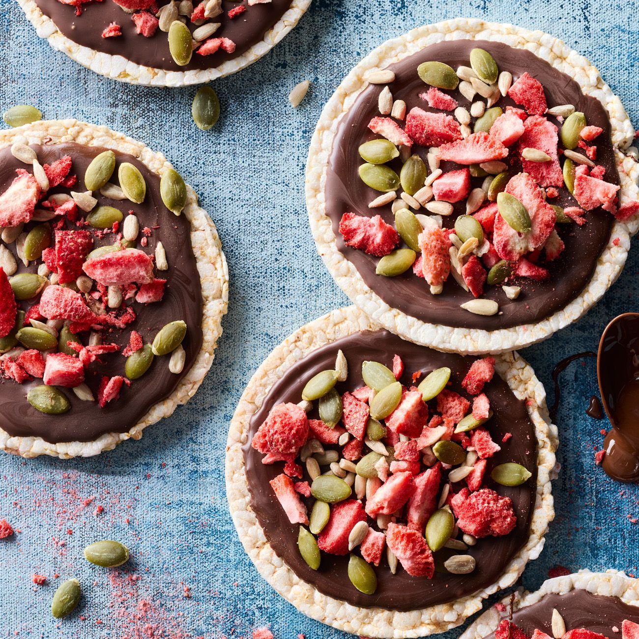 Dark choc, strawberry & seed rice cakes Recipe | Woolworths