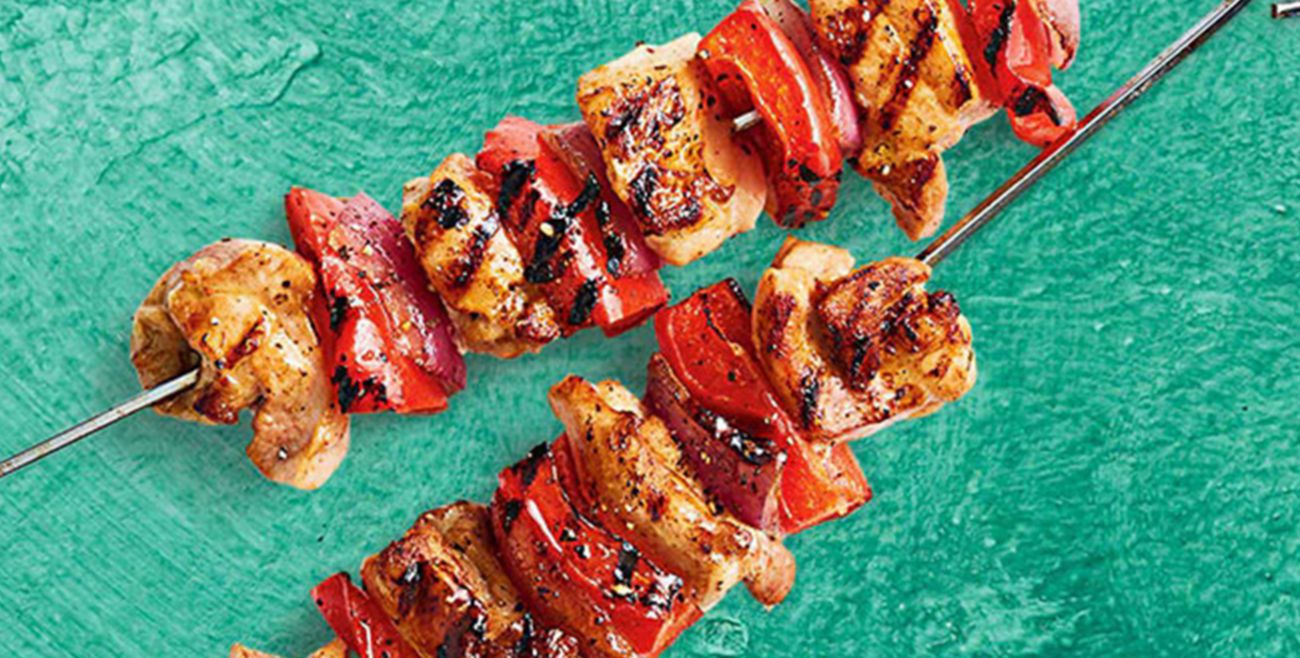BBQ chicken skewers